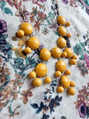 Butter Yellow Bubble Bib Statement Necklace Pop Art Mod Dopamine Jewelry